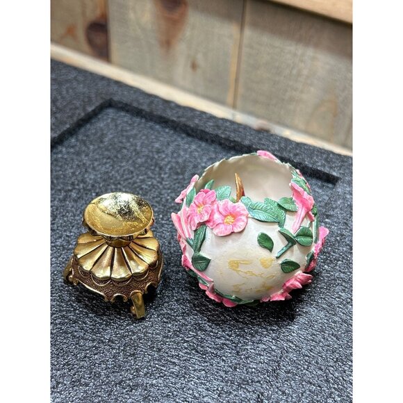 House Of Faberge Hummingbird Egg Jewels In The Garden Franklin Mint W/Gold Stand - Picture 8 of 11